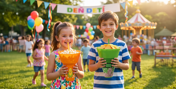 DEŇ DETÍ S POHÁRMI NA POPCORN A INÉ DOBROTY