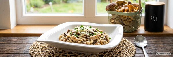 KRÉMOVÉ HUBOVÉ RIZOTO S KURACÍM MÄSOM: JEDNODUCHÝ RECEPT