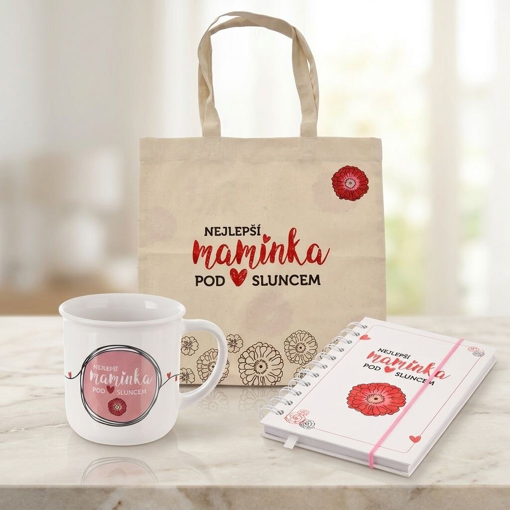 taška, hrnek a blok z kolekce Nejlepší maminka