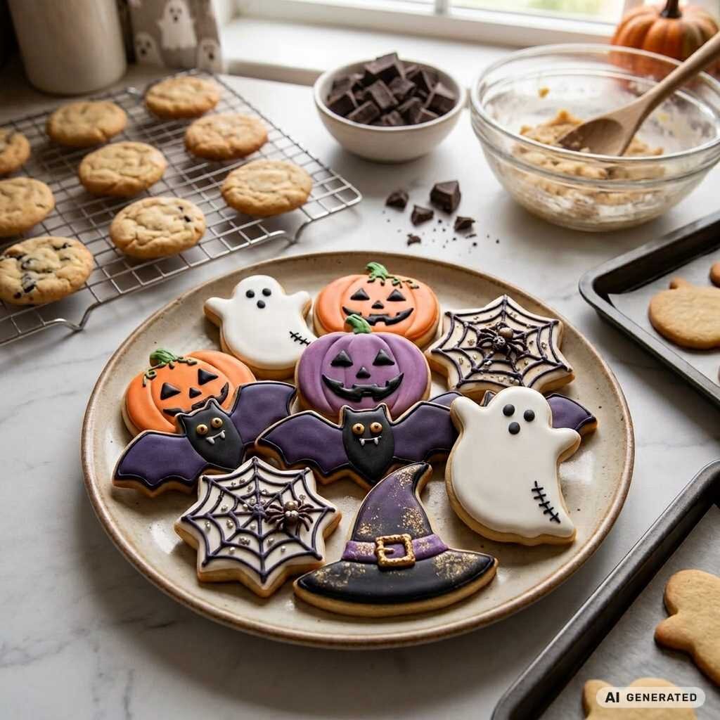 sušienky s halloweenskymi motívmi
