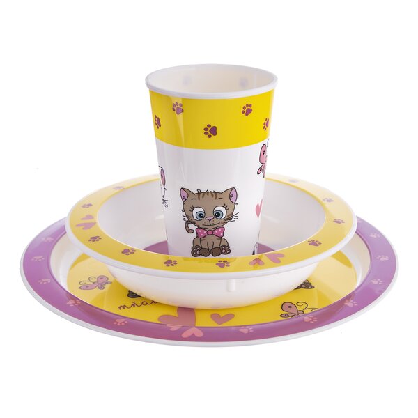 Jedálenská detská sada KOCÚRY 3 diely