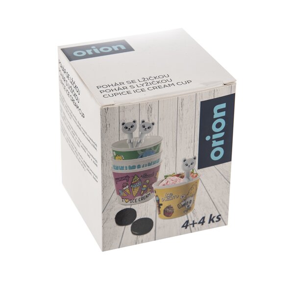 Pohár s lyžičkou 0,3 l 4 ks