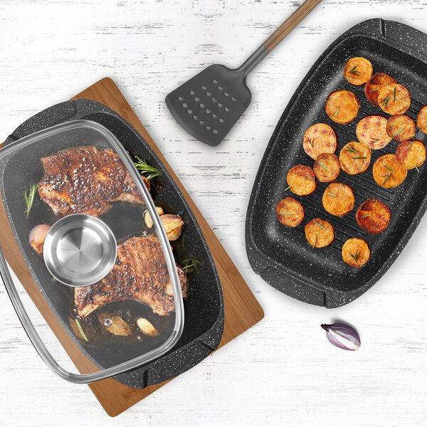 Pekáč GRANDE Aroma s poklopom obojstranný 39x22 cm