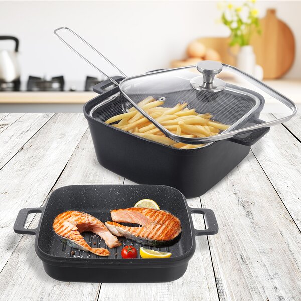 Pekáč GRANDE s vekom 32,5x24,5x16,5 cm obojstranný+frit. košík