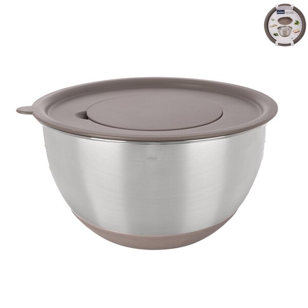 Šľahacia misa s vekom BEIGE pr. 21,7 cm