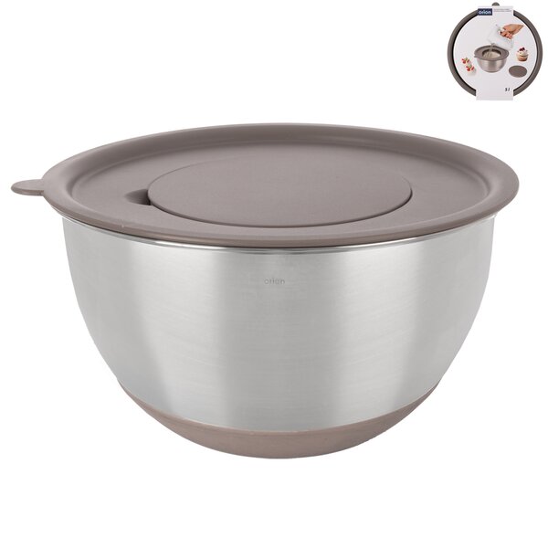 Šľahacia misa s vekom BEIGE pr. 25,7 cm