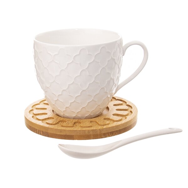 Hrnček s podšálkou a lyžičkou WHITELINE 0,25l 2 ks