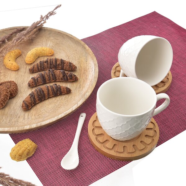 Hrnček s podšálkou a lyžičkou WHITELINE 0,25l 2 ks