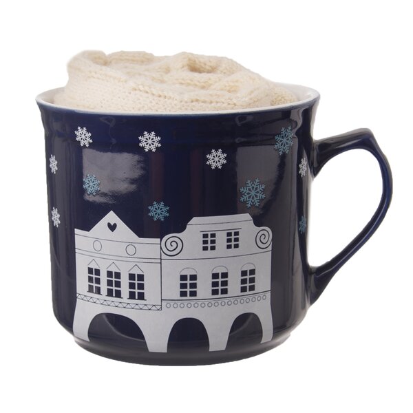 Darčekový hrnček s ponožkami DOMKY 0,5 l modrá