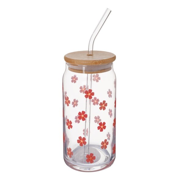 Pohár s viečkom a slamkou 0,5 l 1 ks