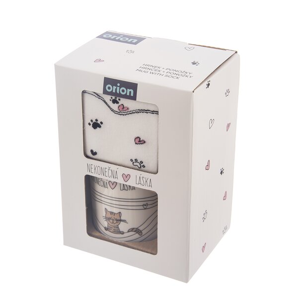Hrnček s ponožkami NEKONEČNÁ LÁSKA 0,35 l mačka