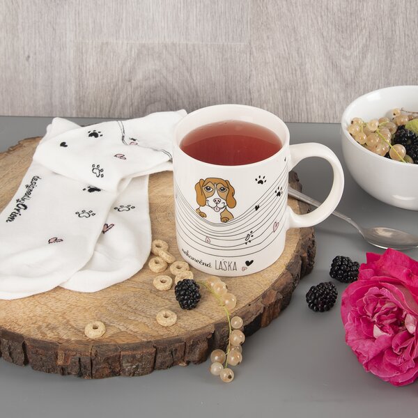 Hrnček s ponožkami NEKONEČNÁ LÁSKA 0,35 l pes