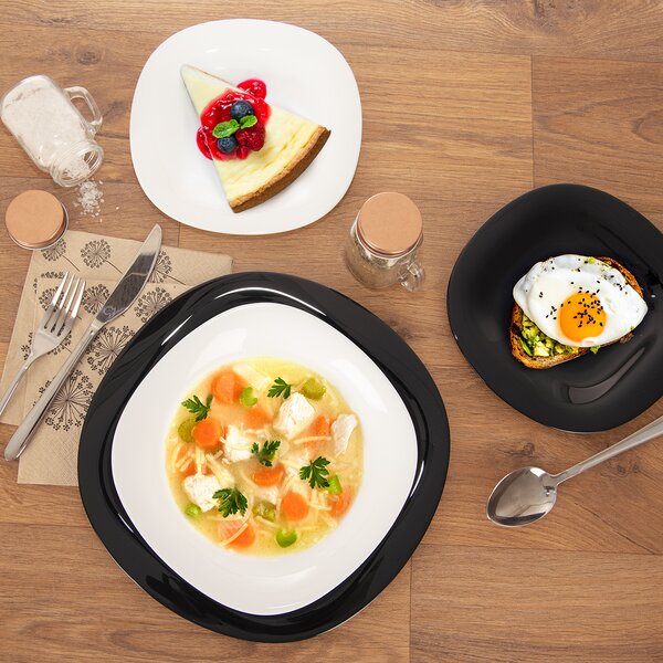 Jedálenská sada LUNA black and white 18 dielov