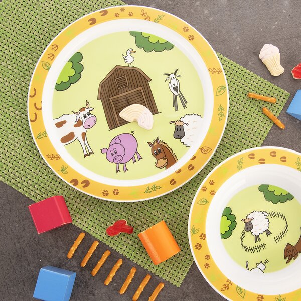 Plytký detský tanier farma pr. 21,5 cm