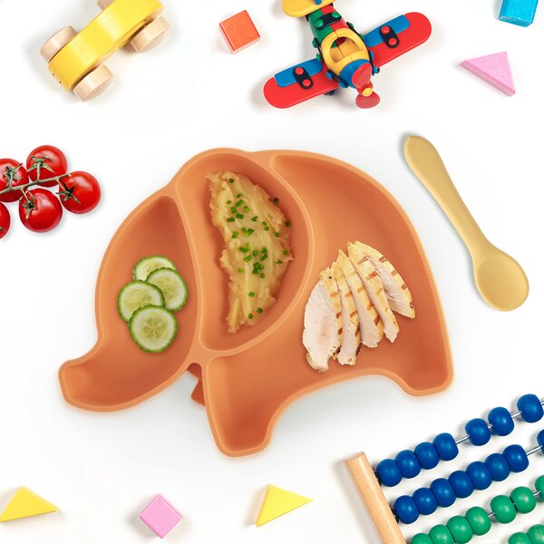 Delený detský tanier slon 23x18 cm