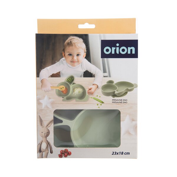 Delený detský tanier zajačik 23x18 cm