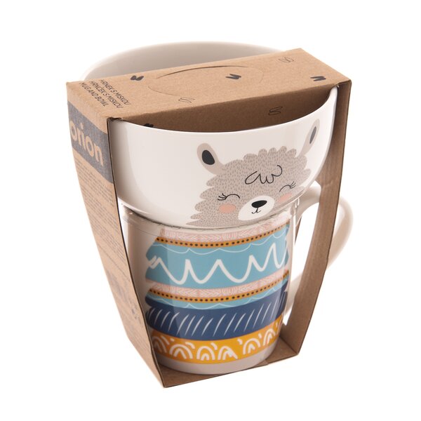 Hrnček s miskou lama 0,35 l