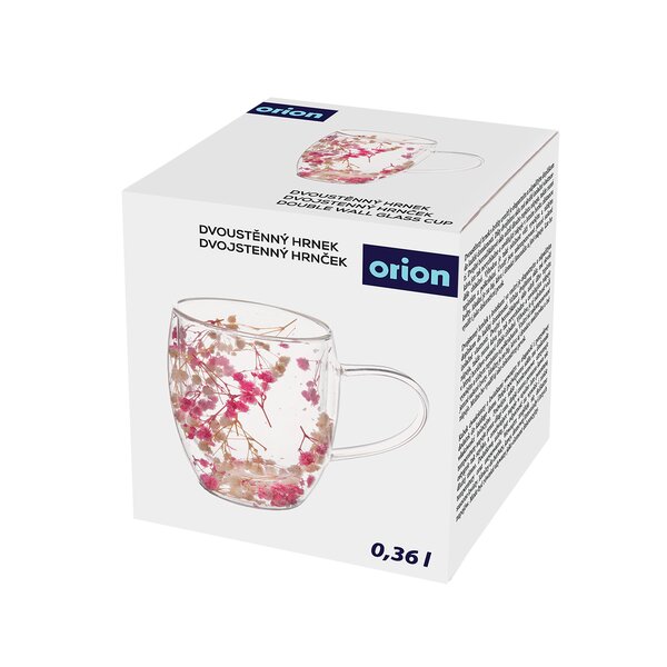 Dvojstenný hrnček DOUBLE kvety 0,36 l