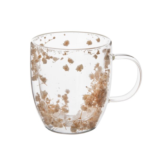 Dvojstenný hrnček DOUBLE kvety 0,35 l