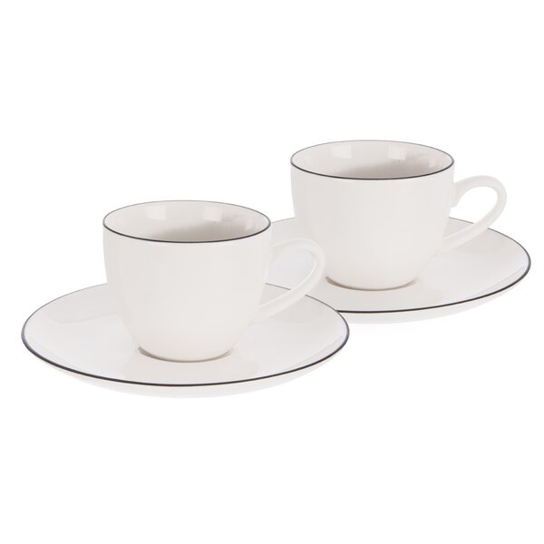 Hrnček s podšálkou Decora espresso 0,1 l 2 ks