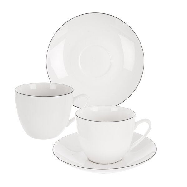 Hrnček s podšálkou Decora cappuccino 0,21 l 2 ks