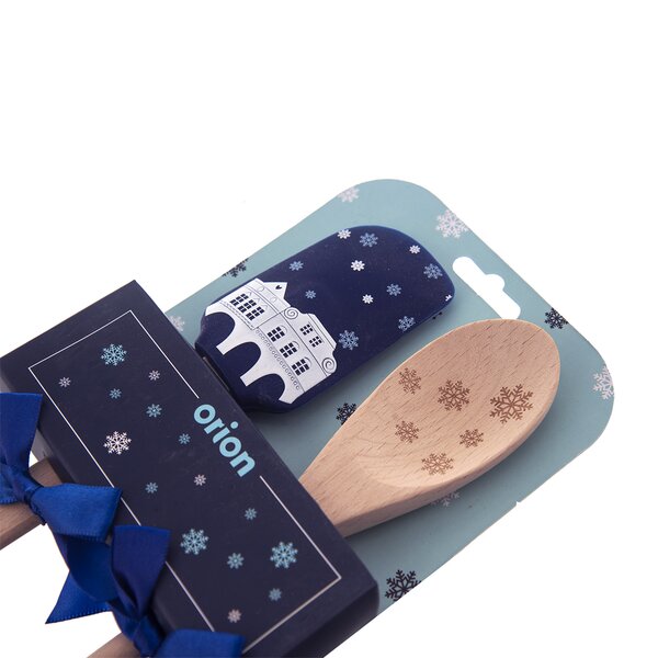 Darčeková stierka s vareškou DOMKY modrá