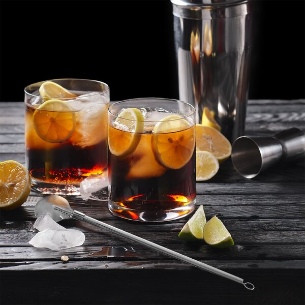 Koktailová lyžička so slamkou 2 ks + kefka