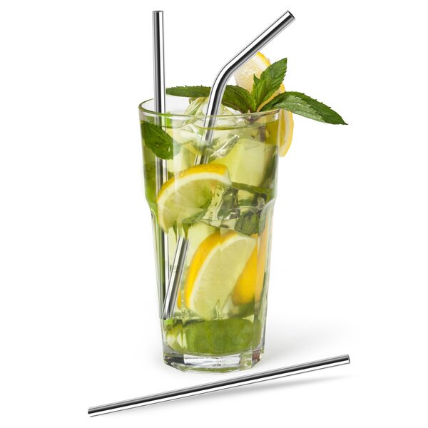 Nápojová slamka 4 ks s kefkou