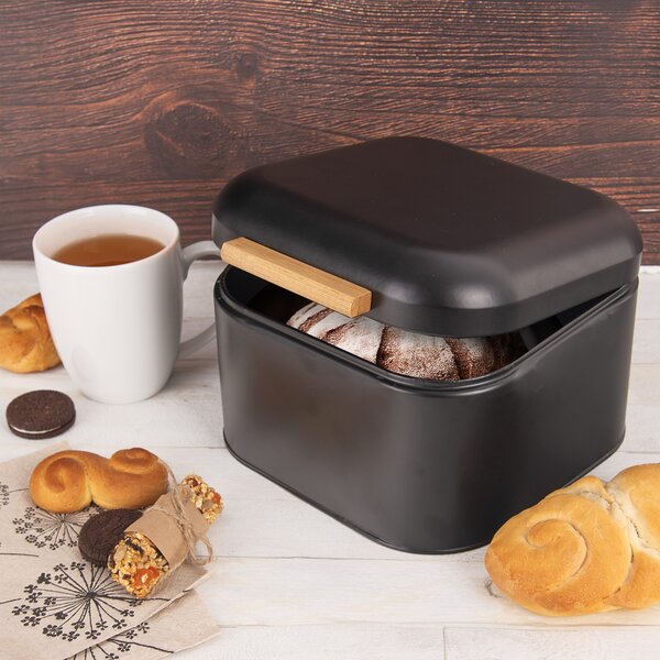 Chlebník 21,5x20x14 cm BLACK
