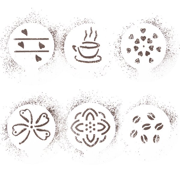 Zdobiaca šablóna na kávu set 6 ks