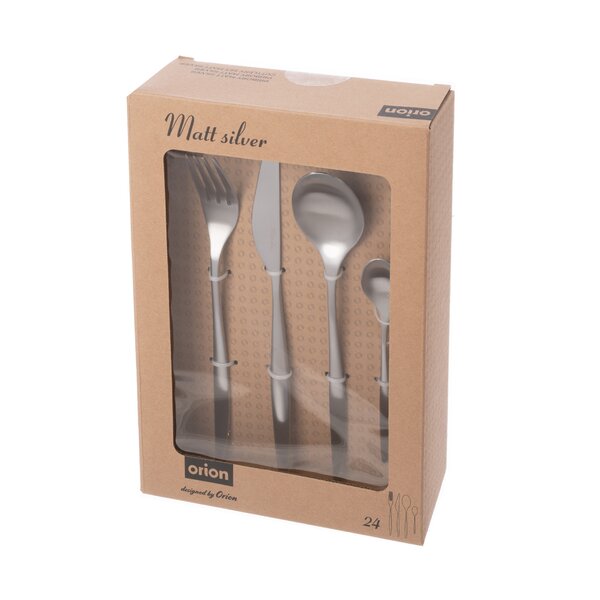 Jedálenské príbory Matt silver 24 dielov