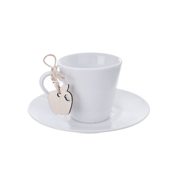 Hrnček s podšálkou 0,09l + visačka jabĺčko