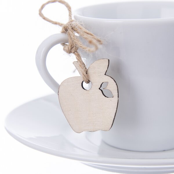 Hrnček s podšálkou 0,09l + visačka jabĺčko