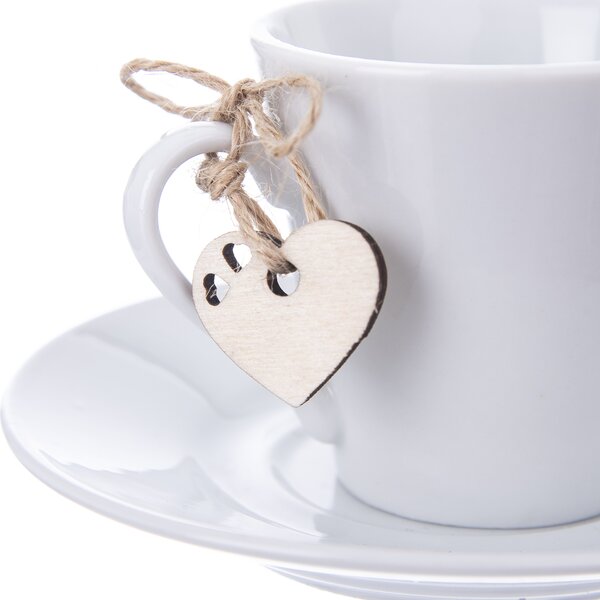 Hrnček s podšálkou 0,09l + visačka srdiečko