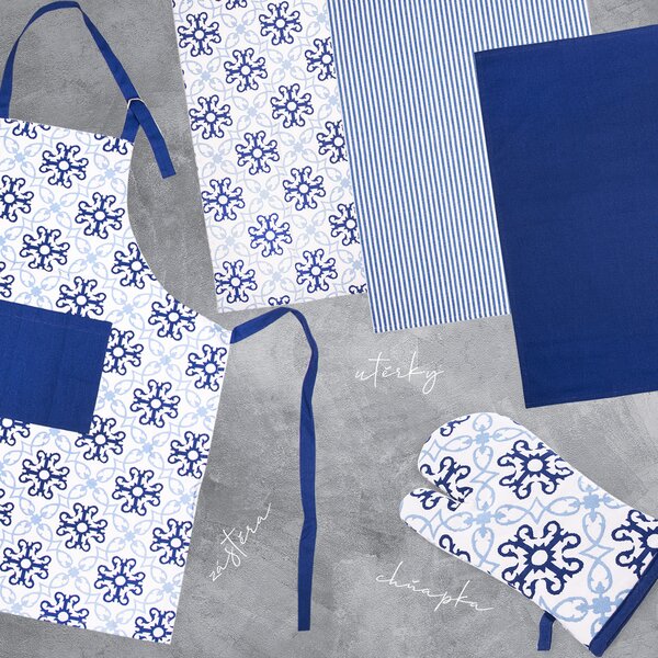 Kuchynská utierka Blue shapes 3 ks