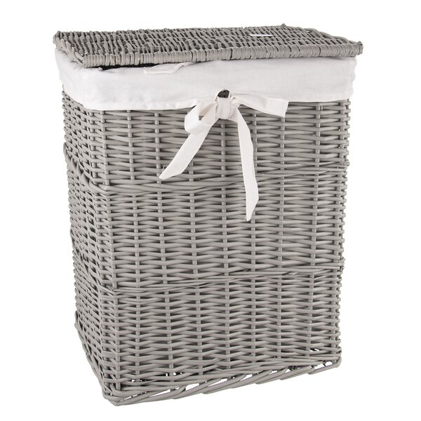 Bielizňový kôš s vekom šedý