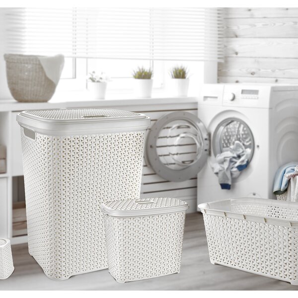 Bielizňový kôš s vekom RATAN 55 l  