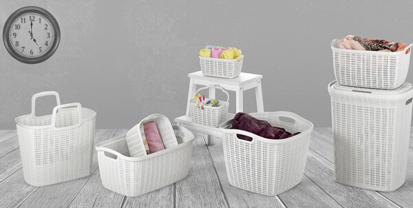 Bielizňový kôš s vekom RATAN 55 l  