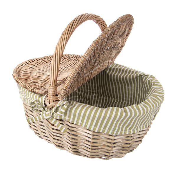 Piknikový kôš s vekom a textilnou vsadkou