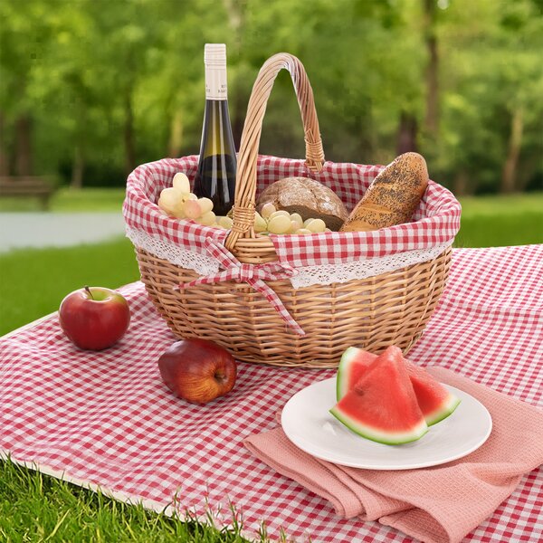 Piknikový kôš s textilnou vsadkou KÁRO