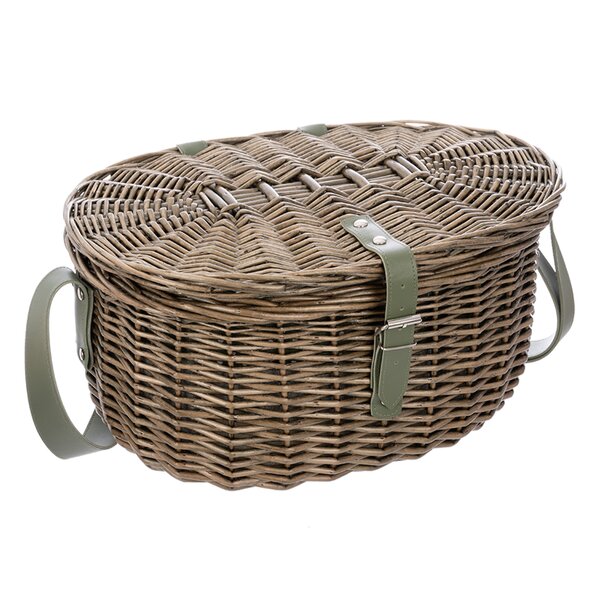 Piknikový kôš s vekom a textilnou vsadkou VERDE