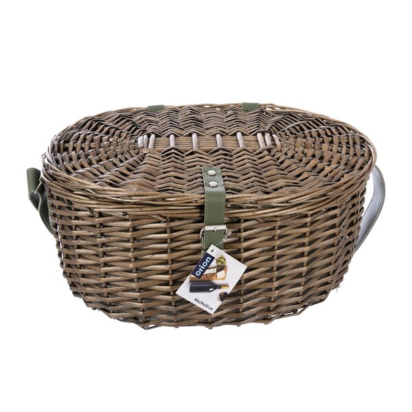 Piknikový kôš s vekom a textilnou vsadkou VERDE