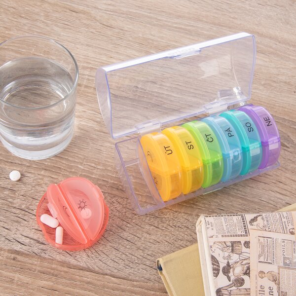 Organizér na lieky týždenný 2 sekcie s obalom