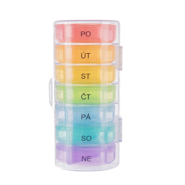 Organizér na lieky týždenný 2 sekcie s obalom