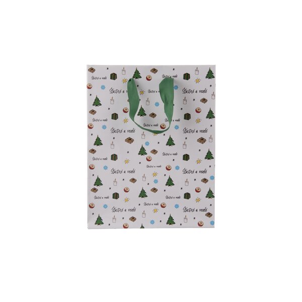 Darčeková taška Šťastné a veselé 18x10x23 cm