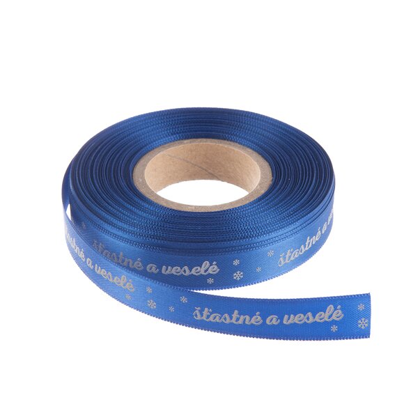Vianočná stuha Šťastné a veselé 25 m