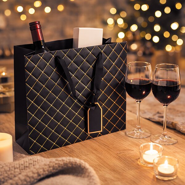 Darčeková taška quilt 32x12x26 cm