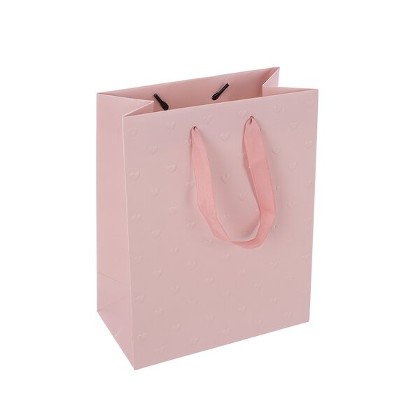 Darčeková taška vytlačované srdiečka 18x10x23 cm