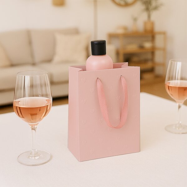 Darčeková taška vytlačované srdiečka 18x10x23 cm