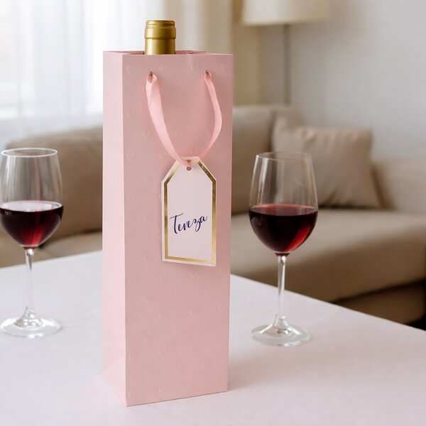 Darčeková taška vytlačované srdiečka 12x9x36 cm